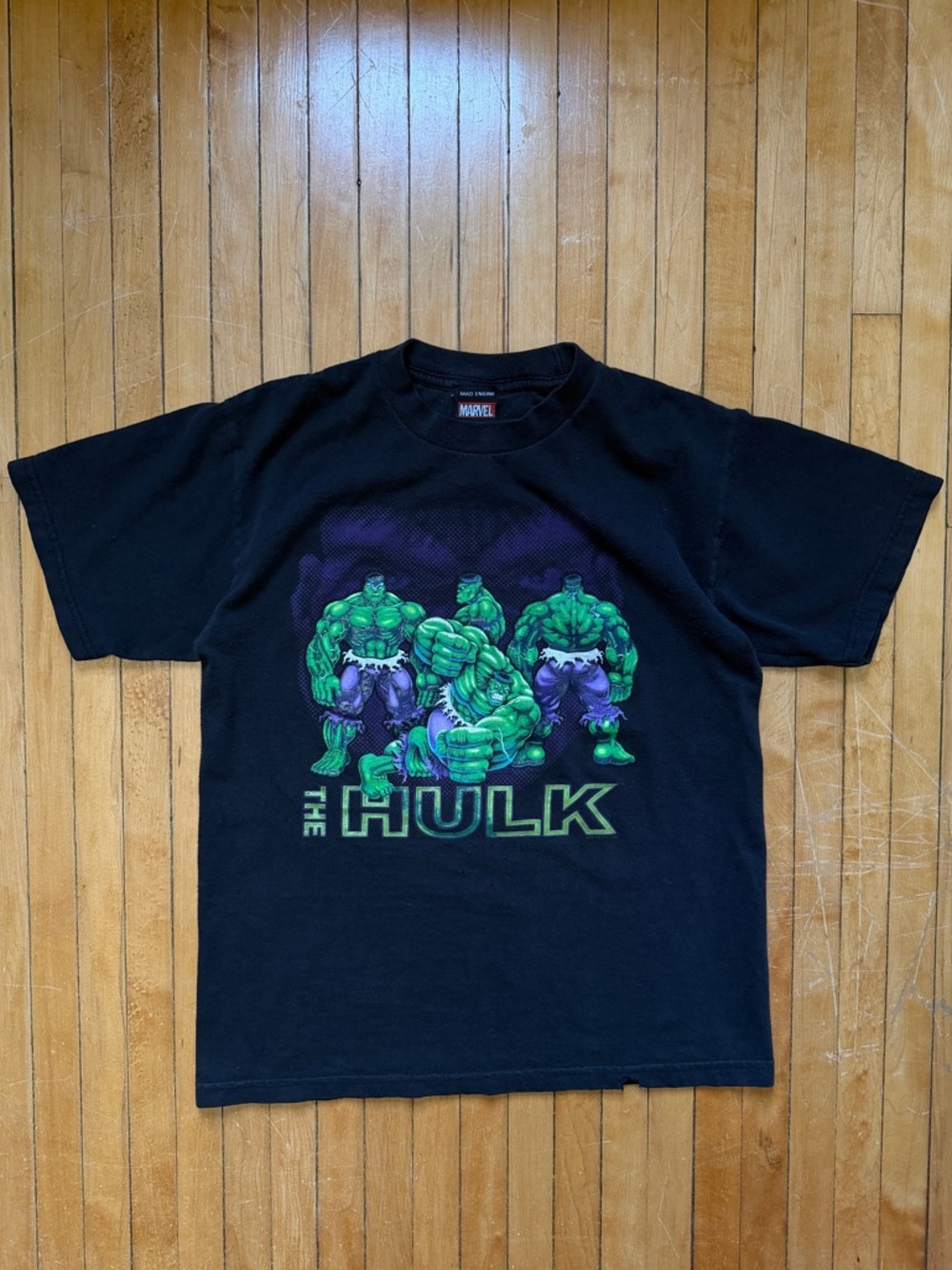 Vintage Y2K The Incredible Hulk T-Shirt Marvel Comics Mad Engine Sz. Youth Large